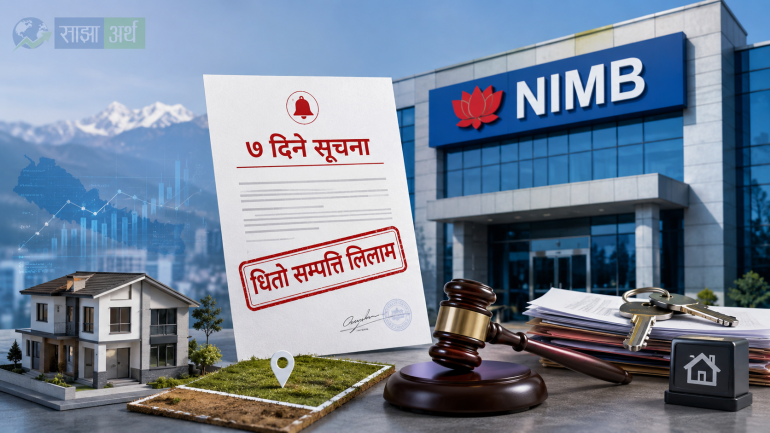 कर्जा असुलीमा एनआईएमबीको कदम, धितो सम्पत्ति लिलाम गर्न सातदिने सूचना